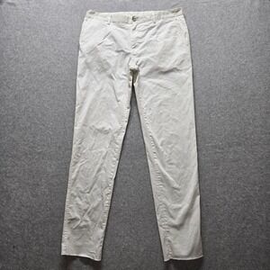 Dolce & Gabbana Mens White Cotton Stretch Trousers Raw Hem IT 50 US 34 GY6FEZ